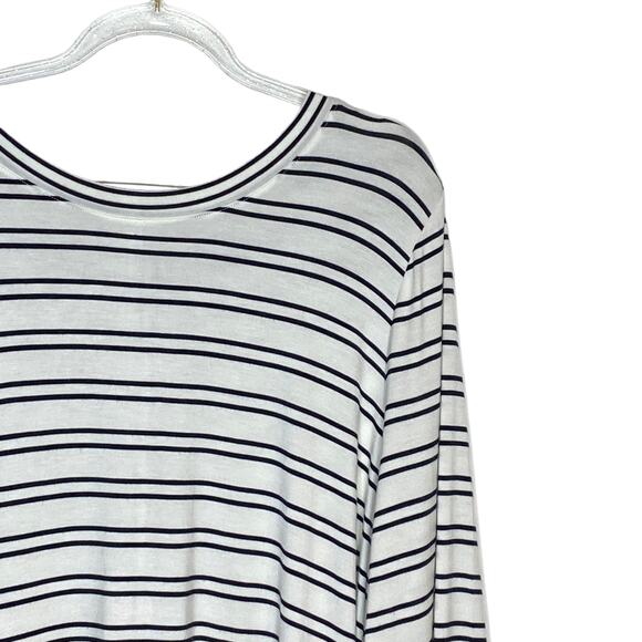 Soft Surroundings Womens Size Medium Striped Top Black White Long Sleeve Stretch - Picture 3 of 8